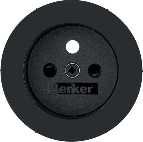 Hager Płytka czołowa gniazda z/u czarny połysk (3965792045)