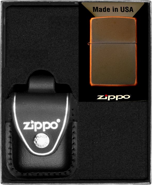 Zippo Zestaw ZIPPO Zapalniczka RUSTIQUE BRONZE No3