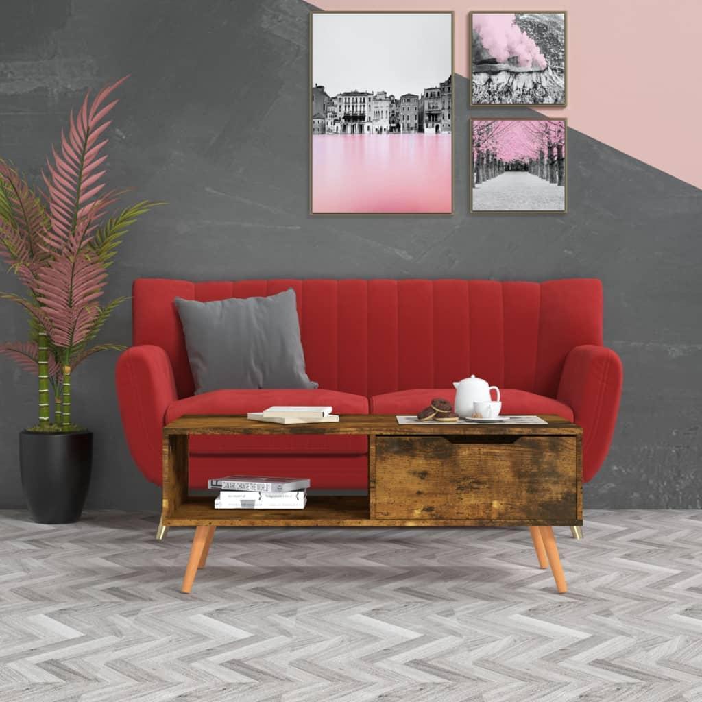 vidaXL vidaXL Stolik kawowy, palony dąb, 100x49,5x43 cm, płyta wiórowa