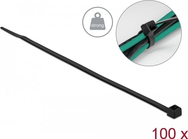 Delock DELOCK Kabelbinder hohe Zugfestigkeit L200xB4,8mm 100St. sw