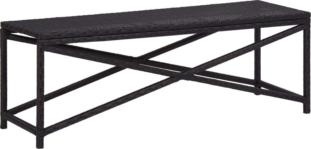 vidaXL ławka ogrodowa, 120 cm, polirattan, czarna (46210)