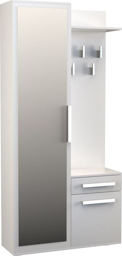 Elior Garderoba z lustrem Kaya 2X - biała