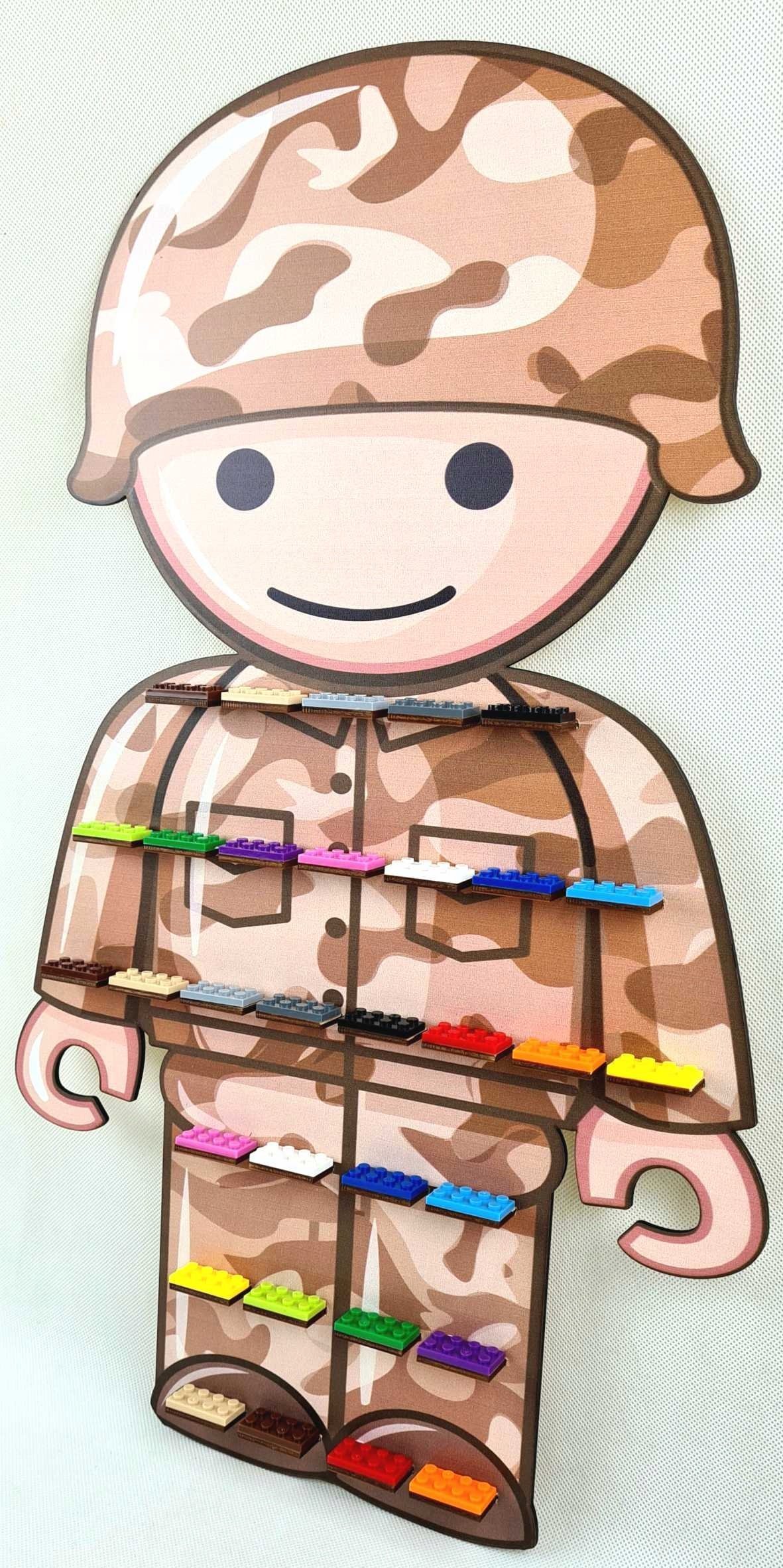 naSciane Półka regał na klocki ludziki figurki ŻOŁNIERZ XL