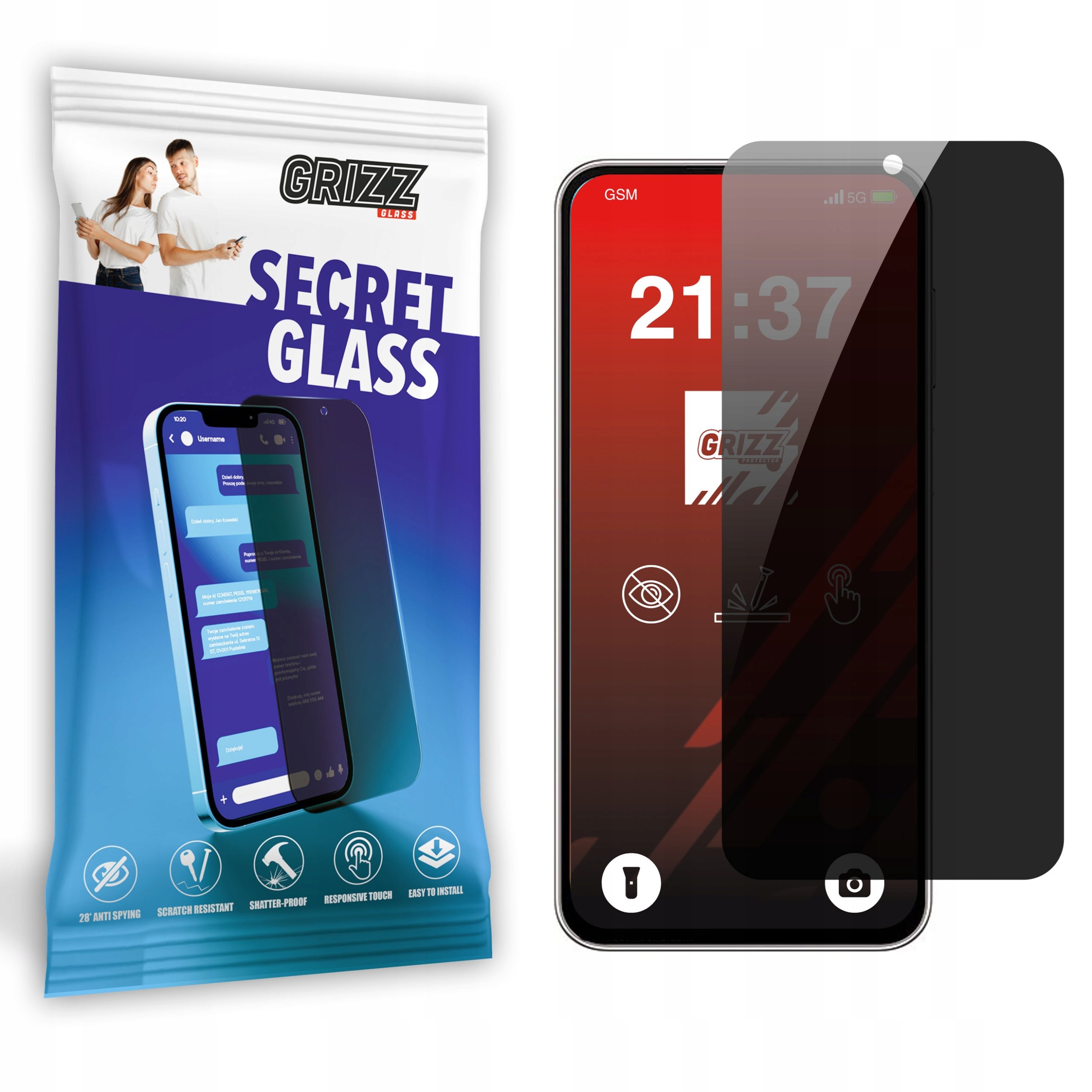 Matowe szkło prywatyzujące GrizzGlass SecretGlass do Samsung Galaxy M16