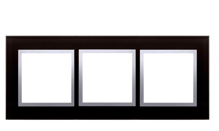 Kontakt-Simon Ramka poczwórna szkło księżycowa lawa - DRN4/74