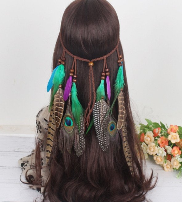 Pióropusz OPASKA do Włosów PAW Piórka A4