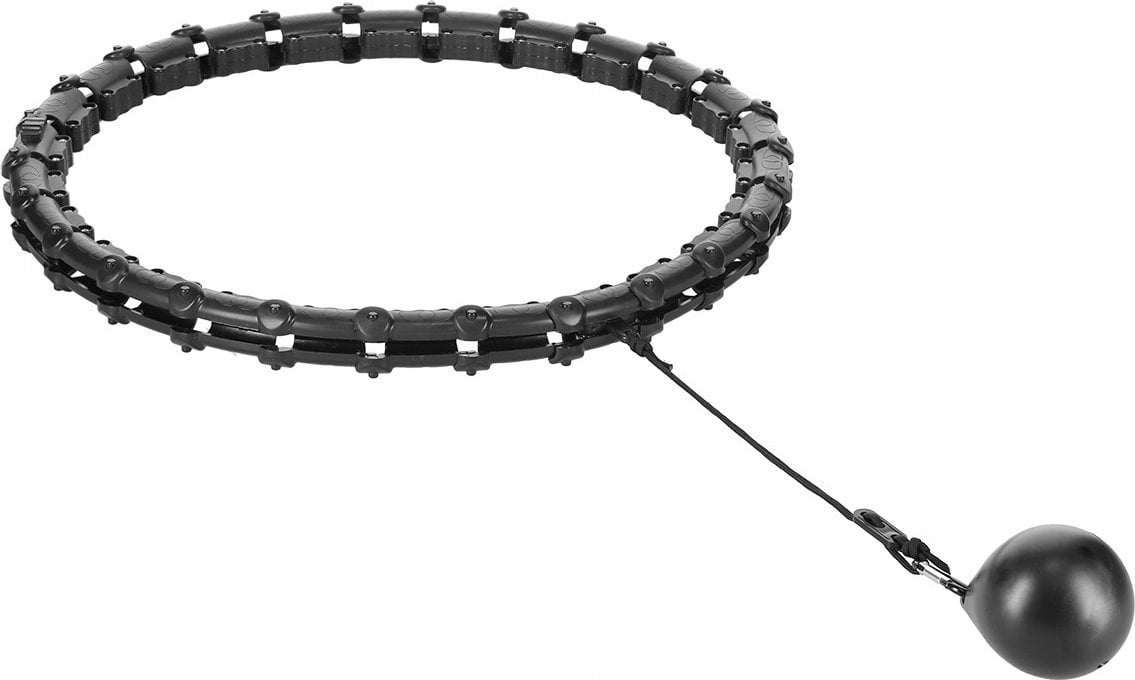 HMS HHW11 PLUS SIZE HULA HOP BLACK Z WYPUSTKAMI I OBCIĄŻNIKIEM HMS