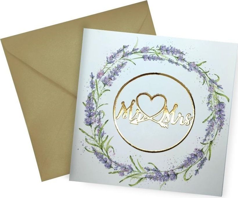 HENRY Karnet KW Ślub Lawenda Lakier 3D