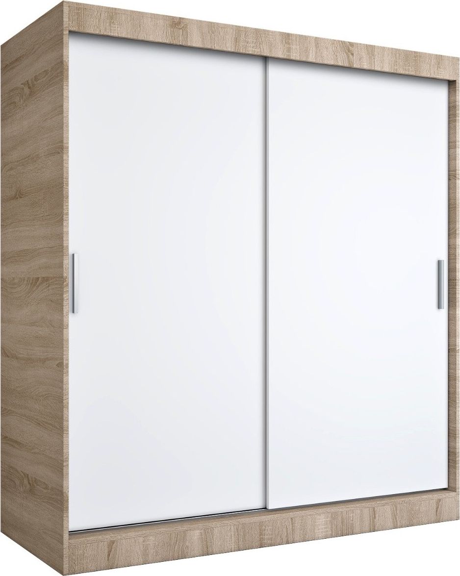 MKPOL Szafa przesuwna MODUO COMFORT 180 dąb sonoma/biała mat gładka