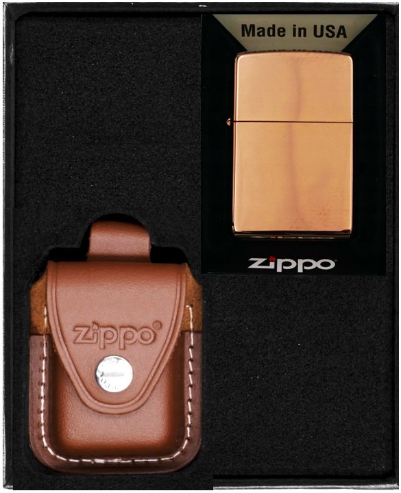 Zestaw ZIPPO Zapalniczka ROSE GOLD HIGH POLISHED Prezentowy No2