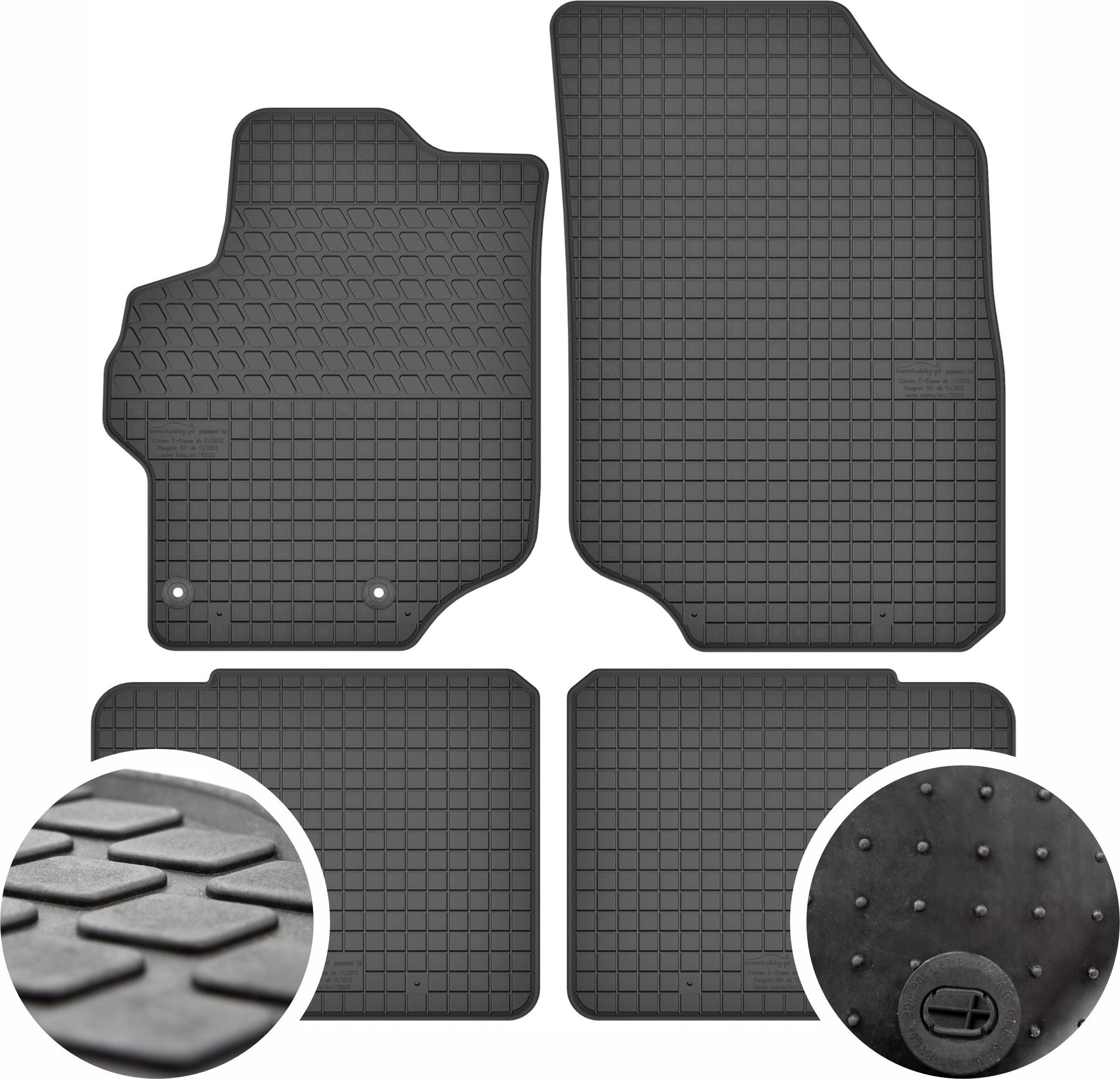 GeyerHosaja Dywaniki gumowe do Peugeot 301