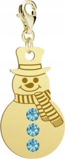 Radziszewska Jewellery Złoty Charms Bałwan Prezent na Święta 925 ŻYCZENIA GRATIS