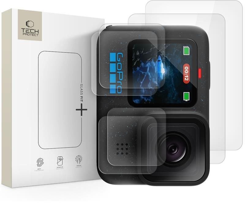 SZKŁO HARTOWANE TECH-PROTECT GLASS FIT+ 2-SET GOPRO HERO 9 / 10 / 11 / 12 CLEAR