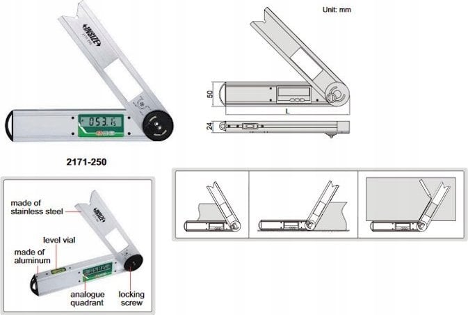 Insize KATOMIERZ CYFROWY Z POZIMNIC L=250
