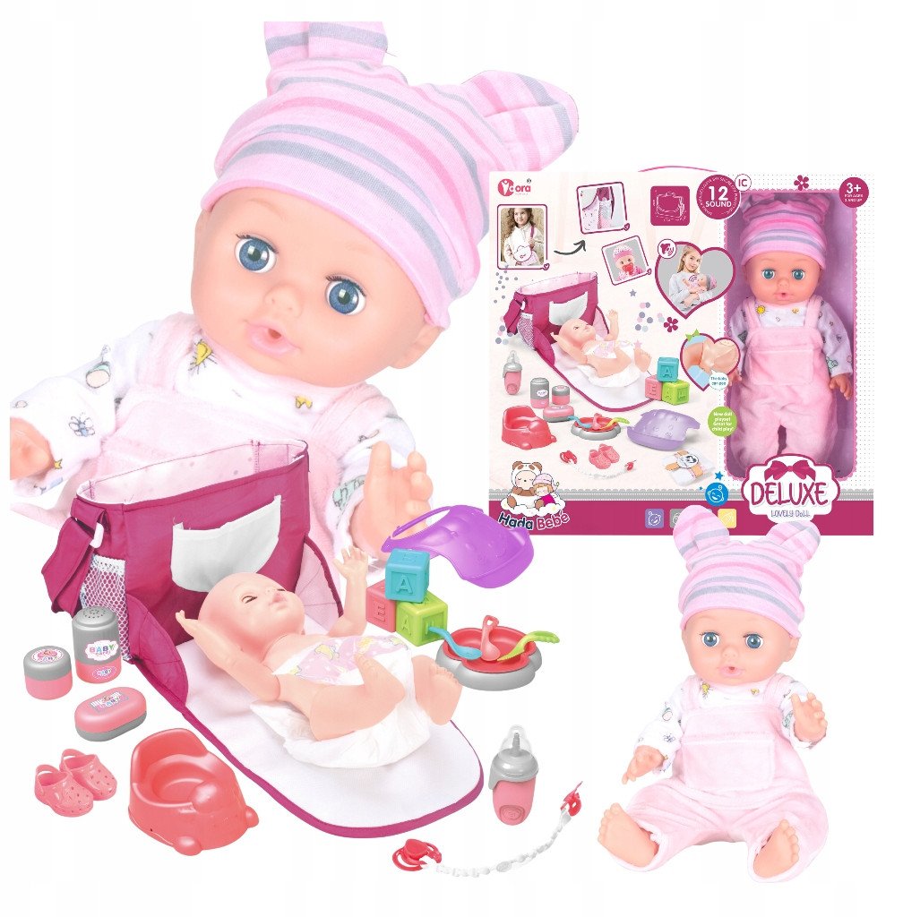 Lalka bobas jak żywa duża akcesoria interaktywna mówi siusia ubranko