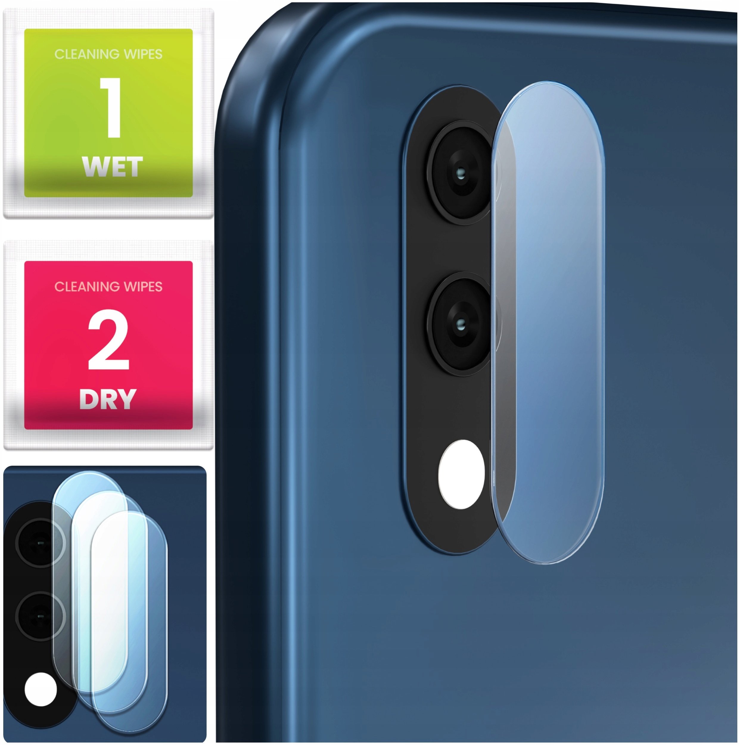 3-PAK Szkło Na Aparat Do Samsung Galaxy A01 (Hartowane, Na Obiektyw, 9H)