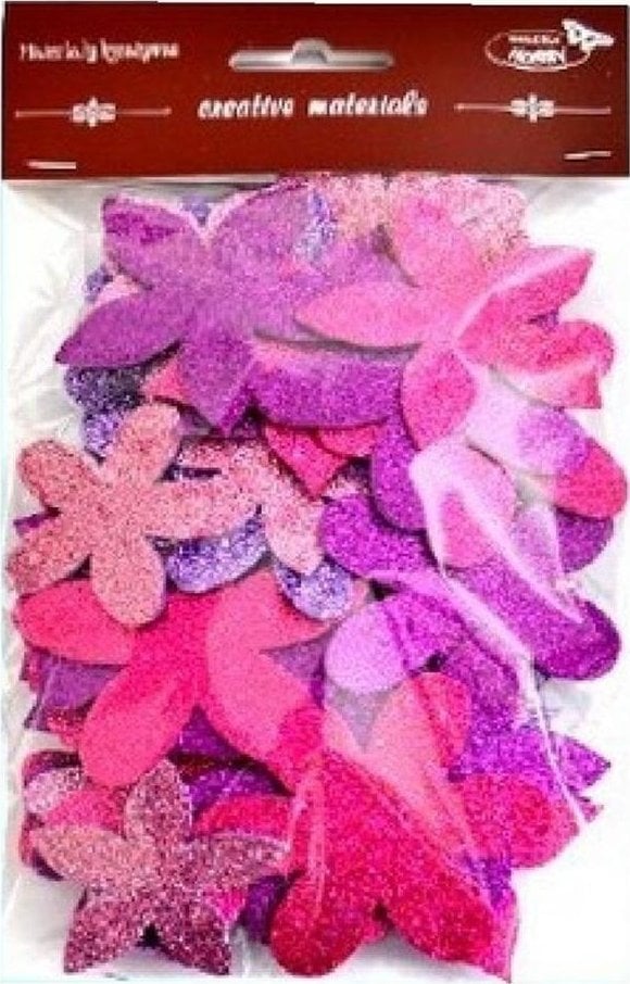 Kwiatki brokatowe 60szt