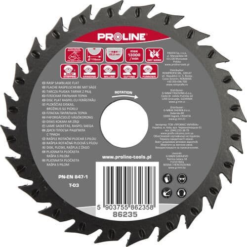 Profix TARCZA PŁASKA TARNIK GRUBE ZĘBY Z PIŁĄ 125MM PROLINE