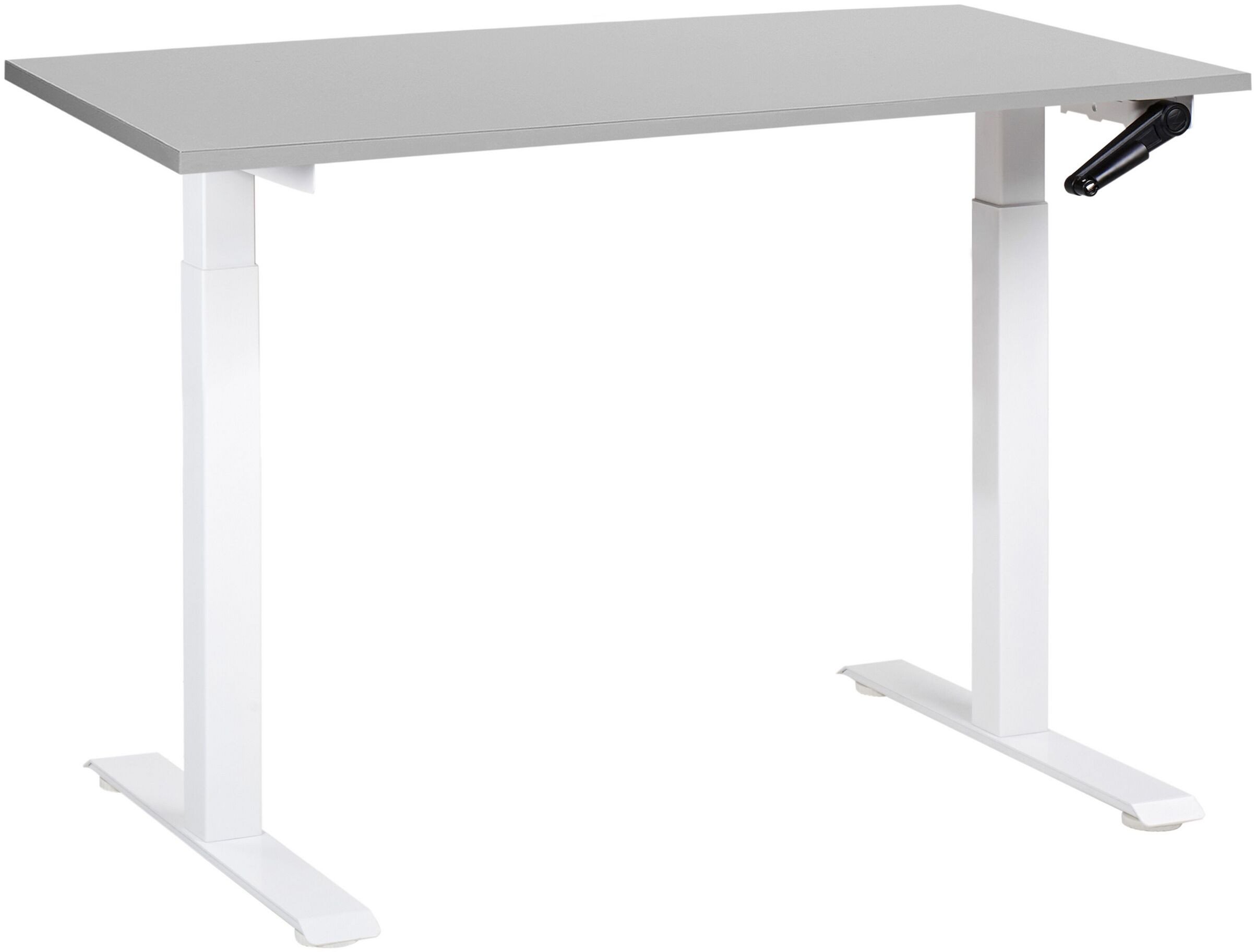 Biurko Beliani Biurko regulowane manualnie 120 x 72 cm szaro-białe DESTINES