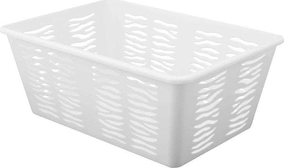 Branq BRANQ - Koszyk ażurowy Zebra - Z4 - uniwersalny plastikowy - biały - 36x25x15 cm