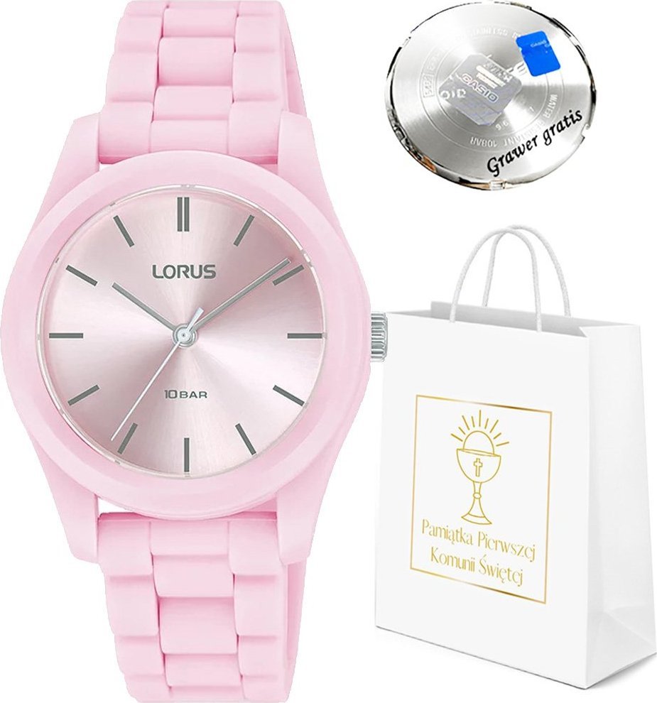 Zegarek Lorus Zegarek dziecięcy LORUS różowy komunia grawer gratis
