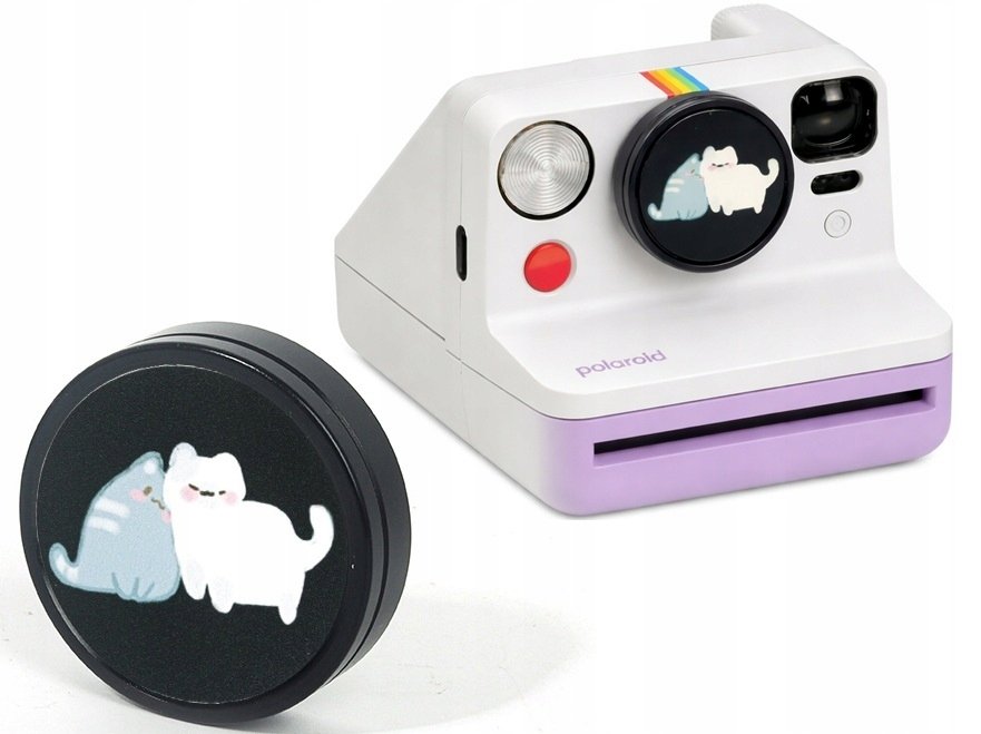 Naklejka Dekoracyjna 3m Na Dekielek Do Aparatu Aparat Polaroid Now Now+ / Kotki - Czarny