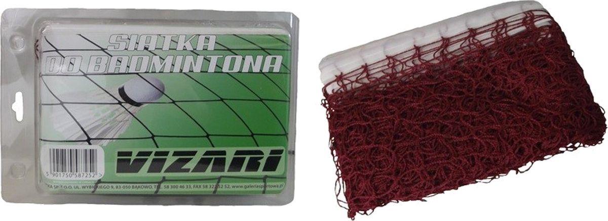 Victoria Sport Siatka do badmintona 6x0,75 m bordowa