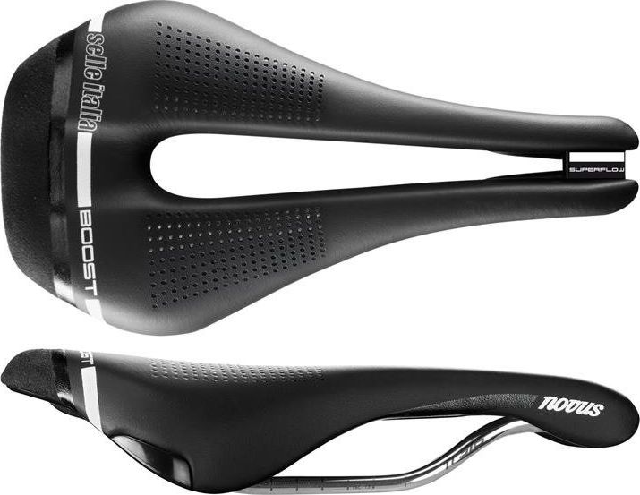 Selle Italia Siodło SELLE ITALIA NOVUS BOOST SUPERFLOW S (id match - S3) ti 316 tube 7, fibra-tek, czarne (NEW)