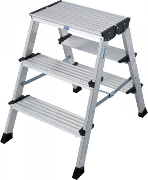 Krause Treppo Drabina wolnostojąca dwustronna aluminiowa 3 stopniowa (126030)