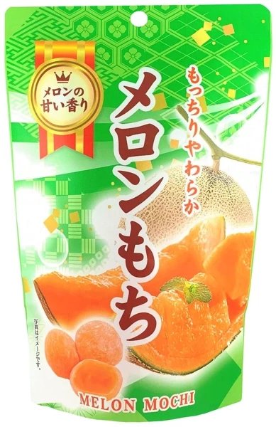 Mochi Melon, oryginalne ryżowe ciasteczka japońskie o smaku melona z Hokkaido 130g - Seiki