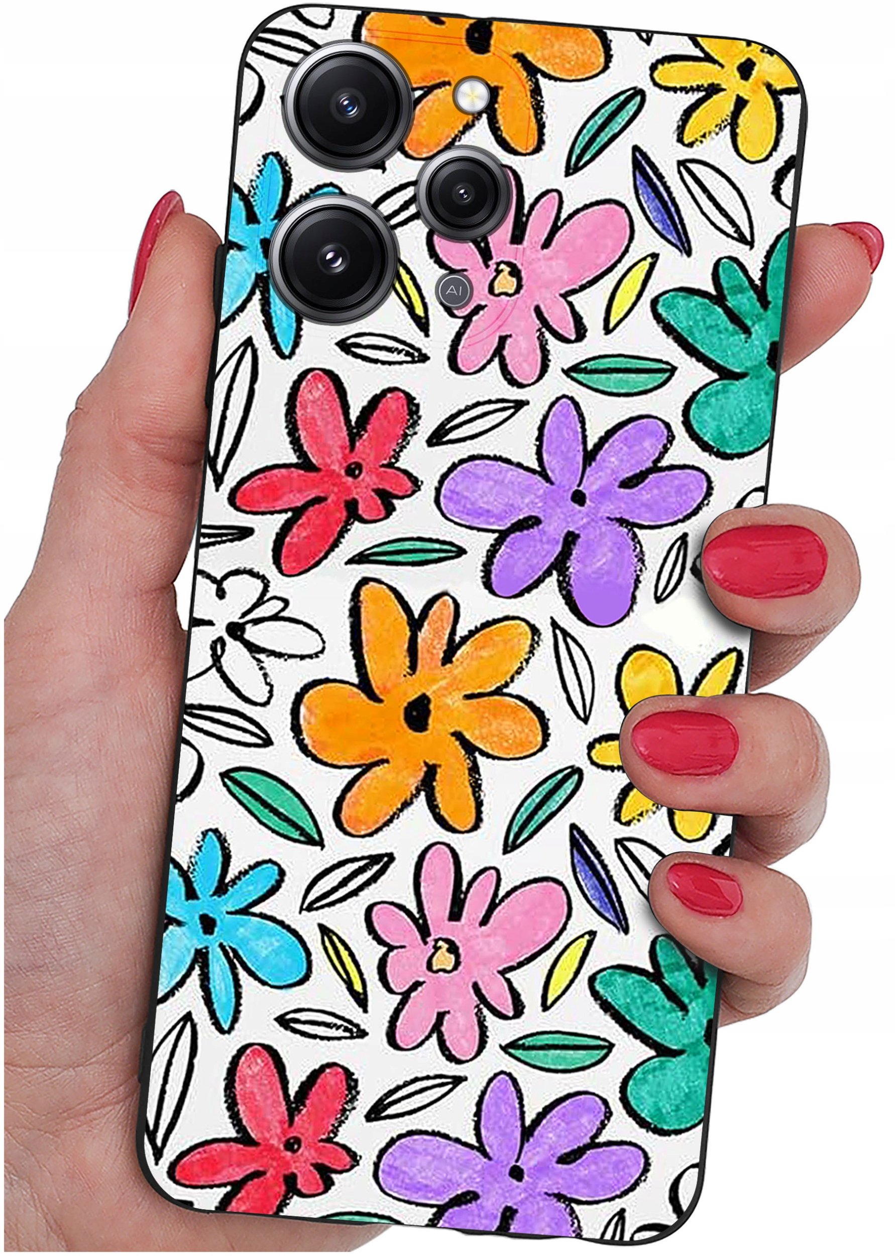 Etui do Xiaomi Redmi 12 4G WZORY |SILIKONOWE MATT CASE + SZKŁO 9H