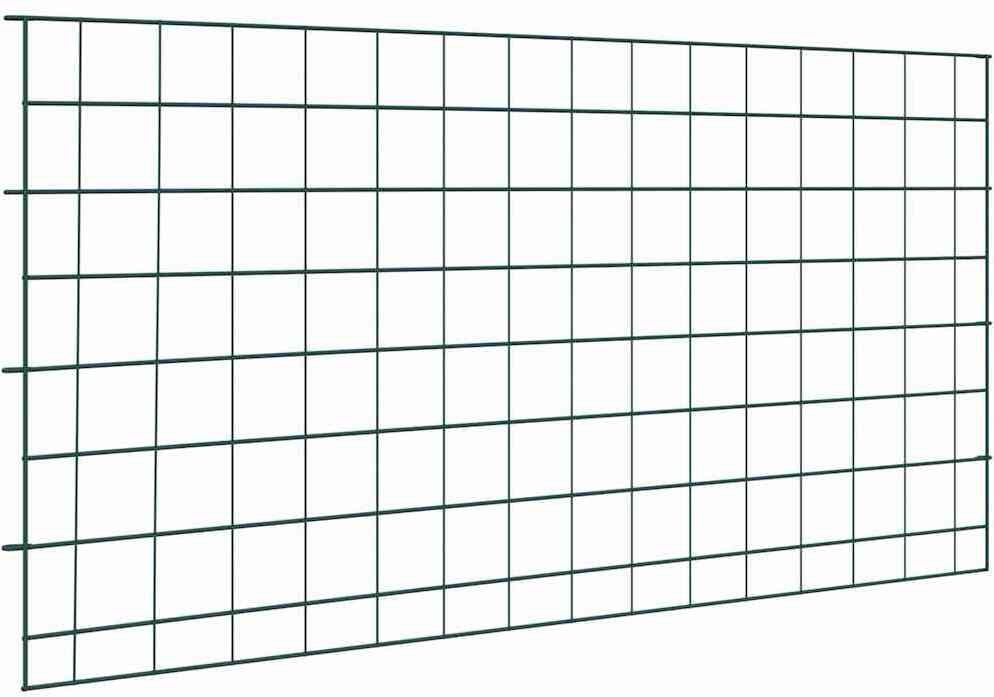 vidaXL Zestaw ogrodzenia stawu zielony 5 pcs 100 x 50 cm Stal