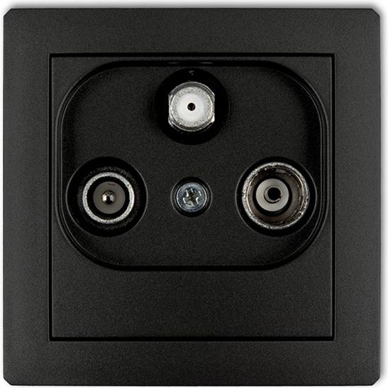 Karlik Gniazdo antenowe Deco RTV-SAT końcowe 1,5dB czarny mat (12DGS)