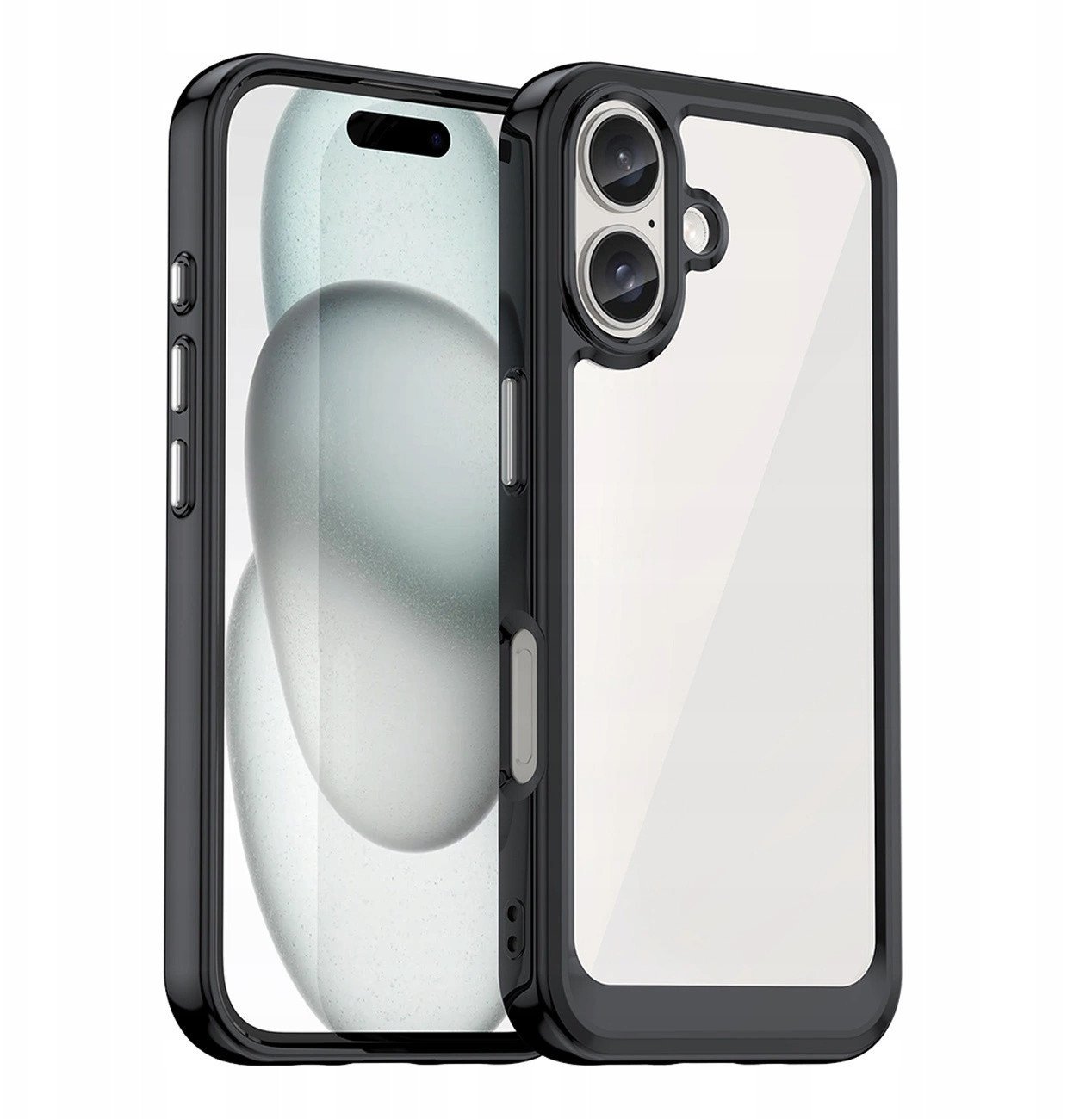 Etui Outer Space Case na iPhone 16e pokrowiec z elastyczną ramką - czarne