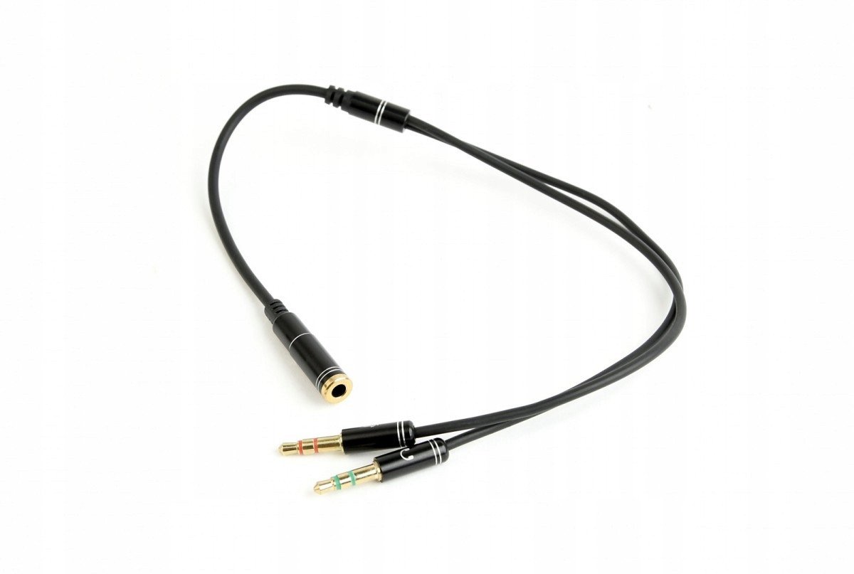 Adapter audio stereo 2x3.5mm minijack, 4PIN, 0.2m /