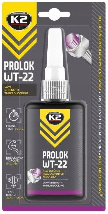 K2 PROLOK WT-22 KLEJ ANAEROBOWY O NISKIEJ SILE DO ŚRUB REGULACYJNYCH. PROLOK WT-22 KLEJ ANAEROBOWY