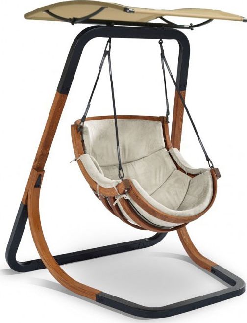 Elior Beżowy fotel wiszący z daszkiem - Pasos 3X