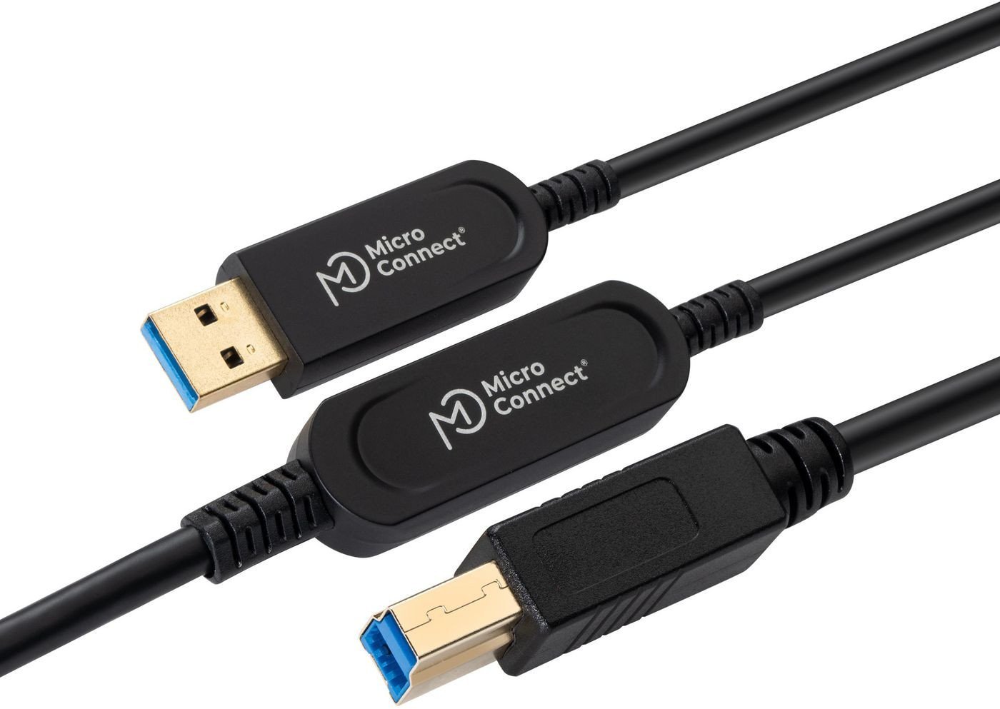 Kabel USB MicroConnect USB-A - USB-B 30 m Czarny (MC-USB3.0AB30OP)