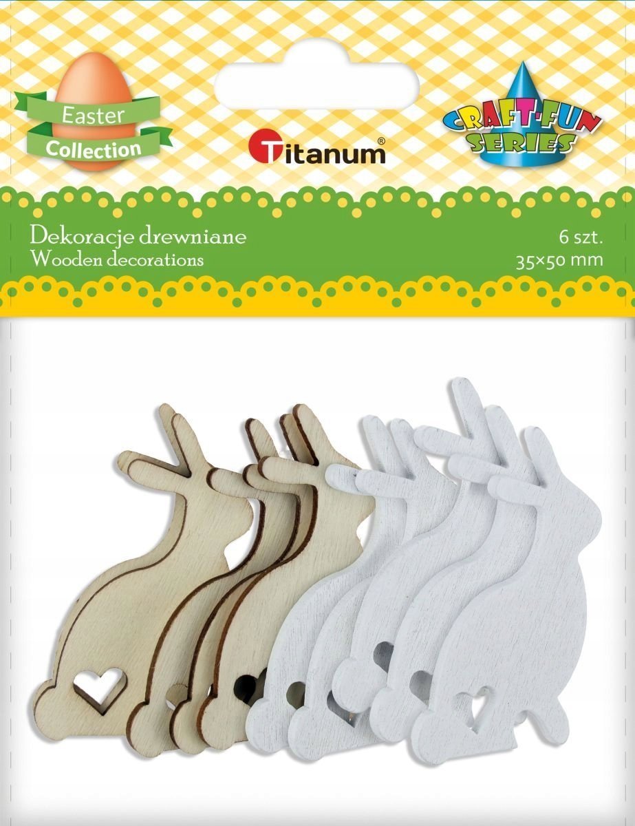 Titanum Drewniane zaj±ce 33x50mm białe 10szt