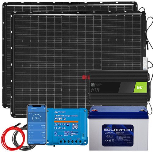 Zestaw słoneczny balkonowy Off-Grid 230V 100Ah 500W BT