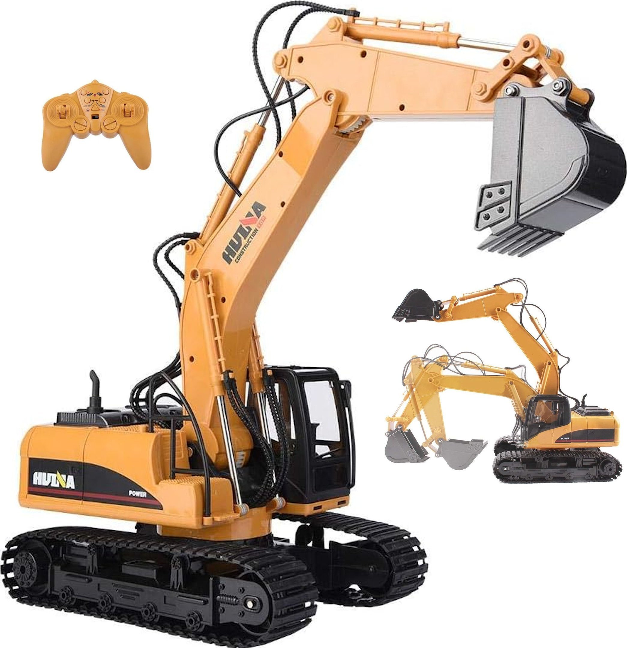 Coil Coil zdalnie sterowany samochód rc pilot duży pojazd koparka żółta metal