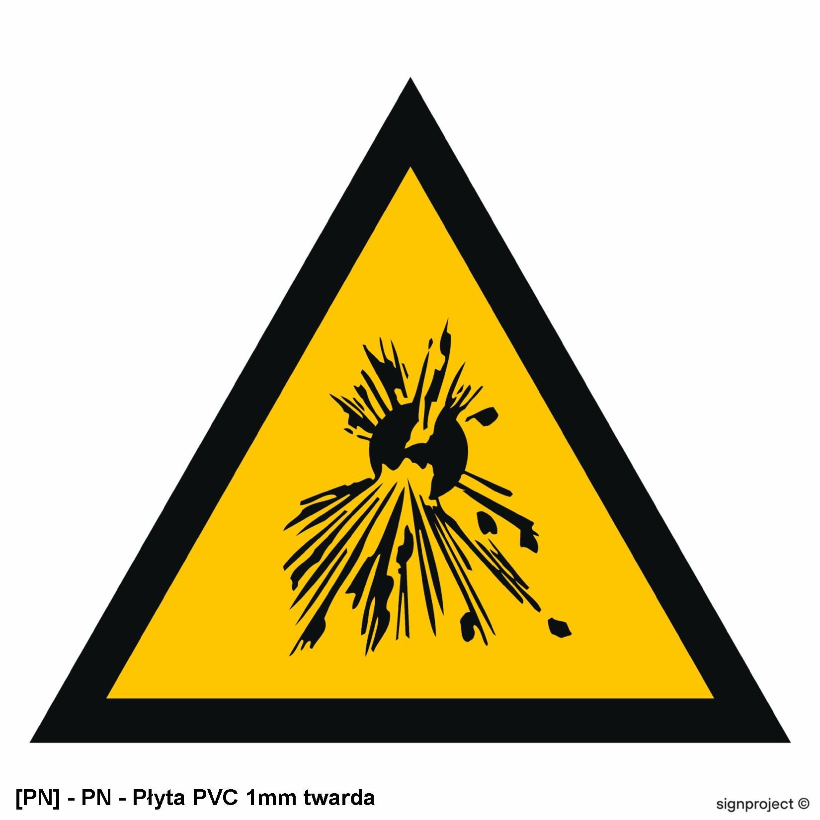 JA004 - Ostrzeżenie przed substancjami wybuchowymi 500x500