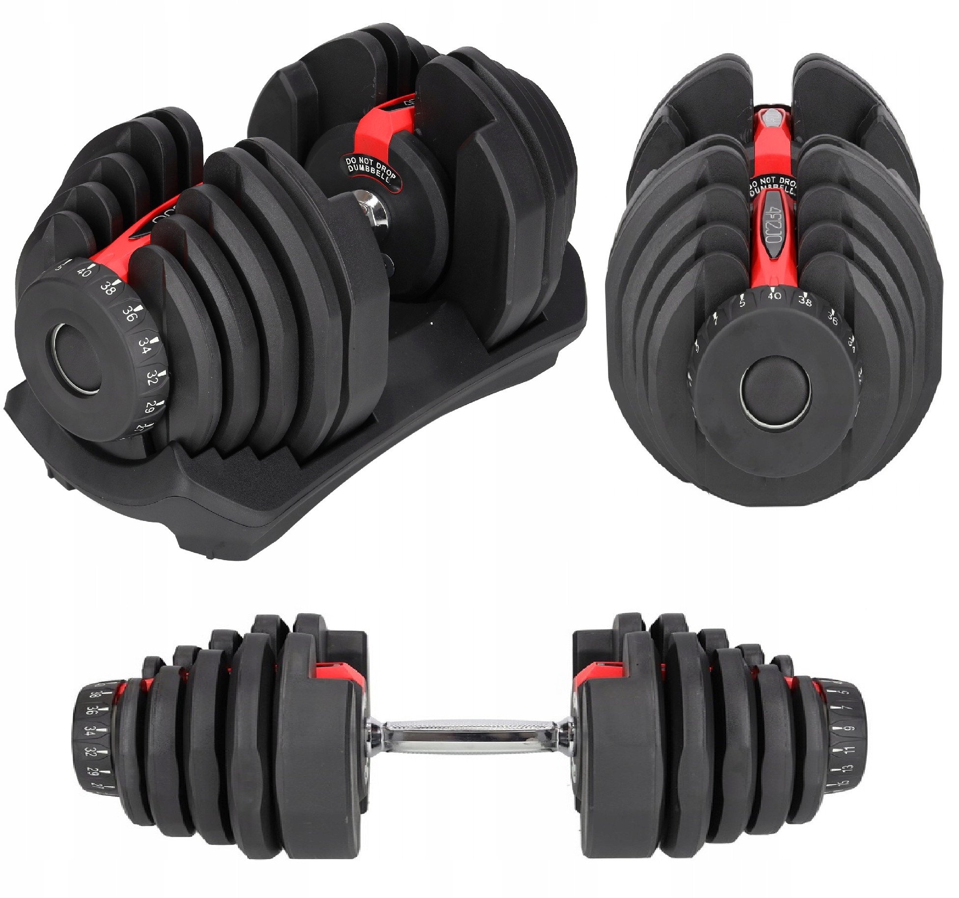 1x HANTEL REGULOWANY NOWOCZESNY SYSTEM REGULACJI HANTLA CIĘŻAR 5-40KG