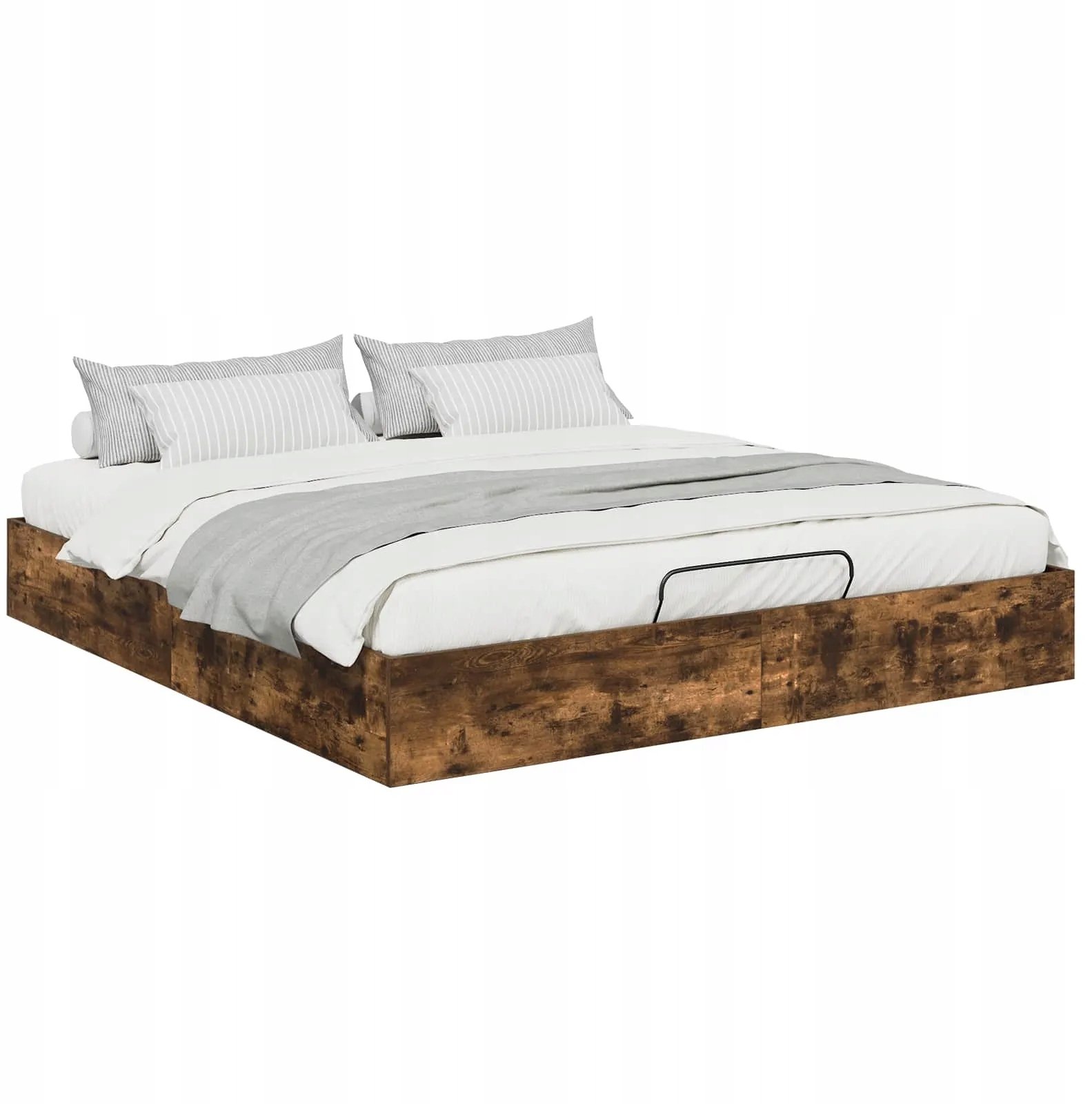 vidaXL Łóżko otomanowe Dąb wędzony 193 x 120 x 25 cm Płyta wiórowa