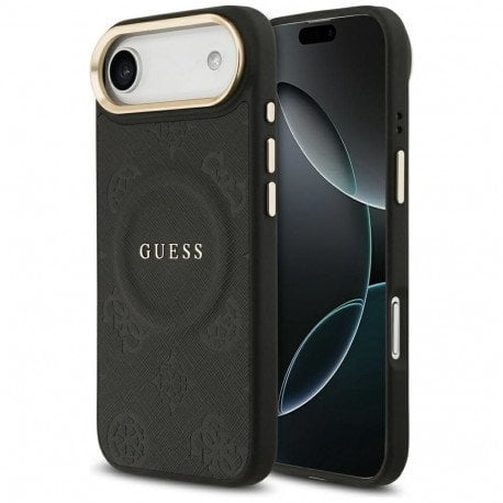 GUESS futerał do IPHONE 17 Air kompatybilny z MagSafe GUHMP17MPSAMSECK (PU W/ Peony Hot Stamp) czarny
