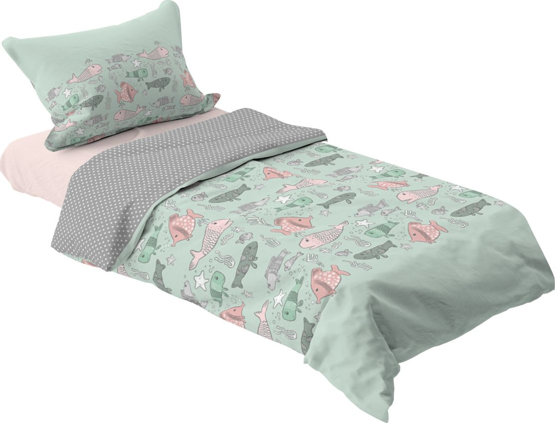Miss Lucy Komplet pościeli dziecięcej Miss Lucy Forever Young Rybki 140x200 cm i 70x80 cm
