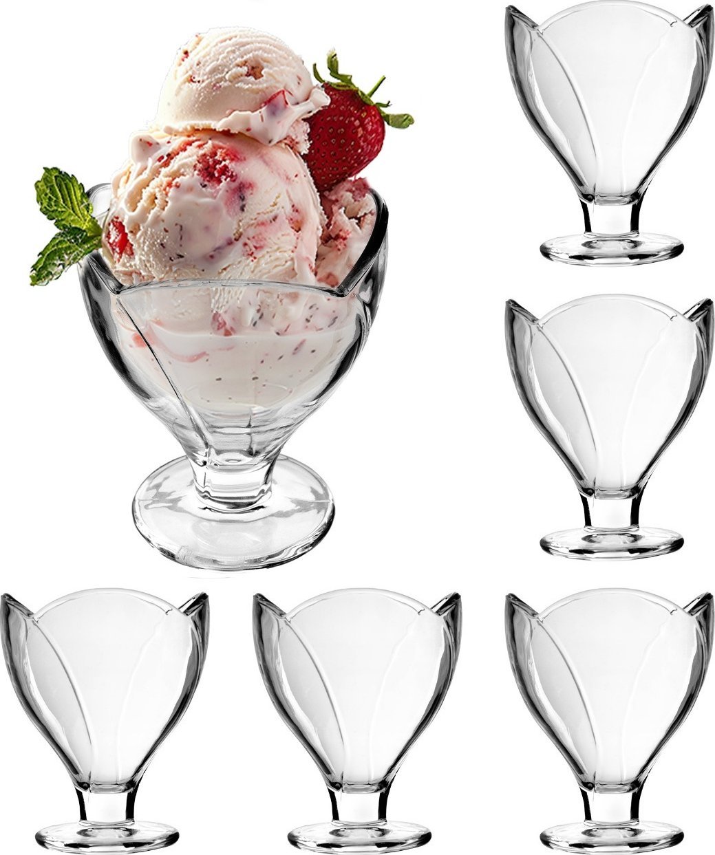 Kadax KADAX Pucharek do lodów 300ml kwiat kpl 6szt