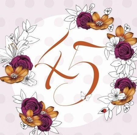 Clear Creation Karnet Swarovski kwadrat z okazji 45 urodzin (CL1445_PO)