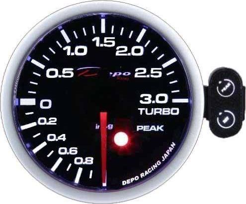 DRacing ZEGAR DEPO PK 52mm - TURBO ELECTRIC -1 do 3 BAR