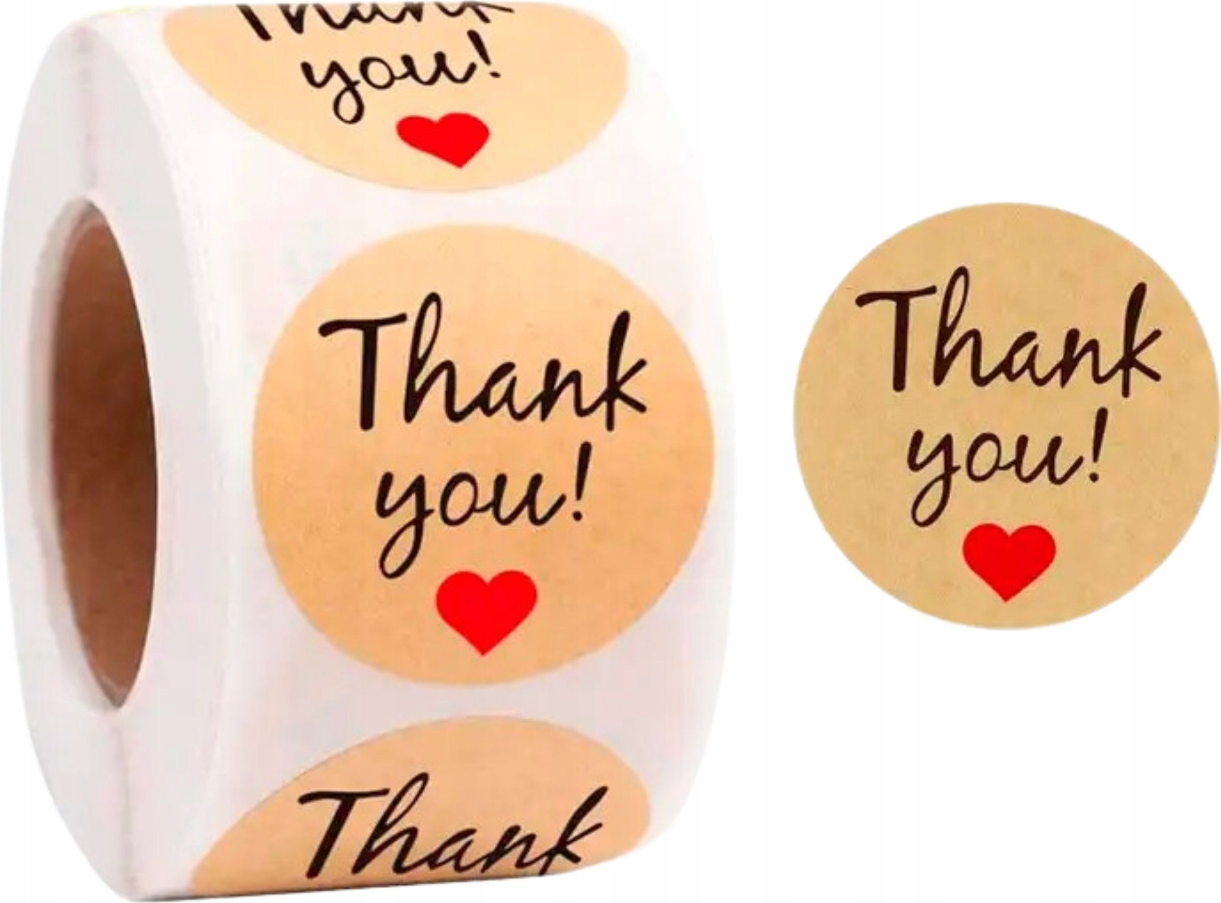 Iteams4Now Naklejki etykiety thank you 1000 szt ozdobne dekoracyjne okrągłe dziękuję